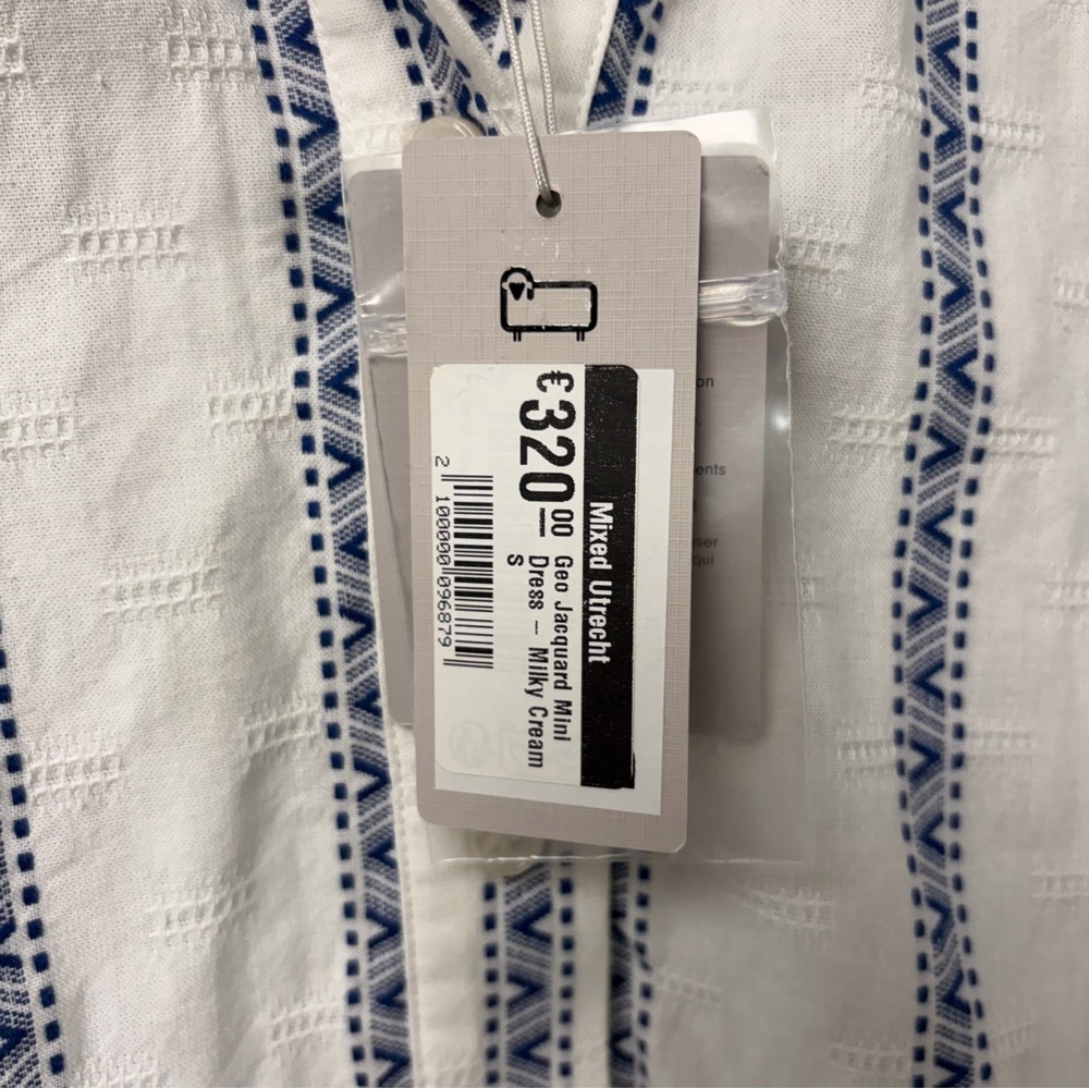Woolrich NWT Geo Jacquard Mini Dress Milky Cream Size Small - Picture 5 of 7